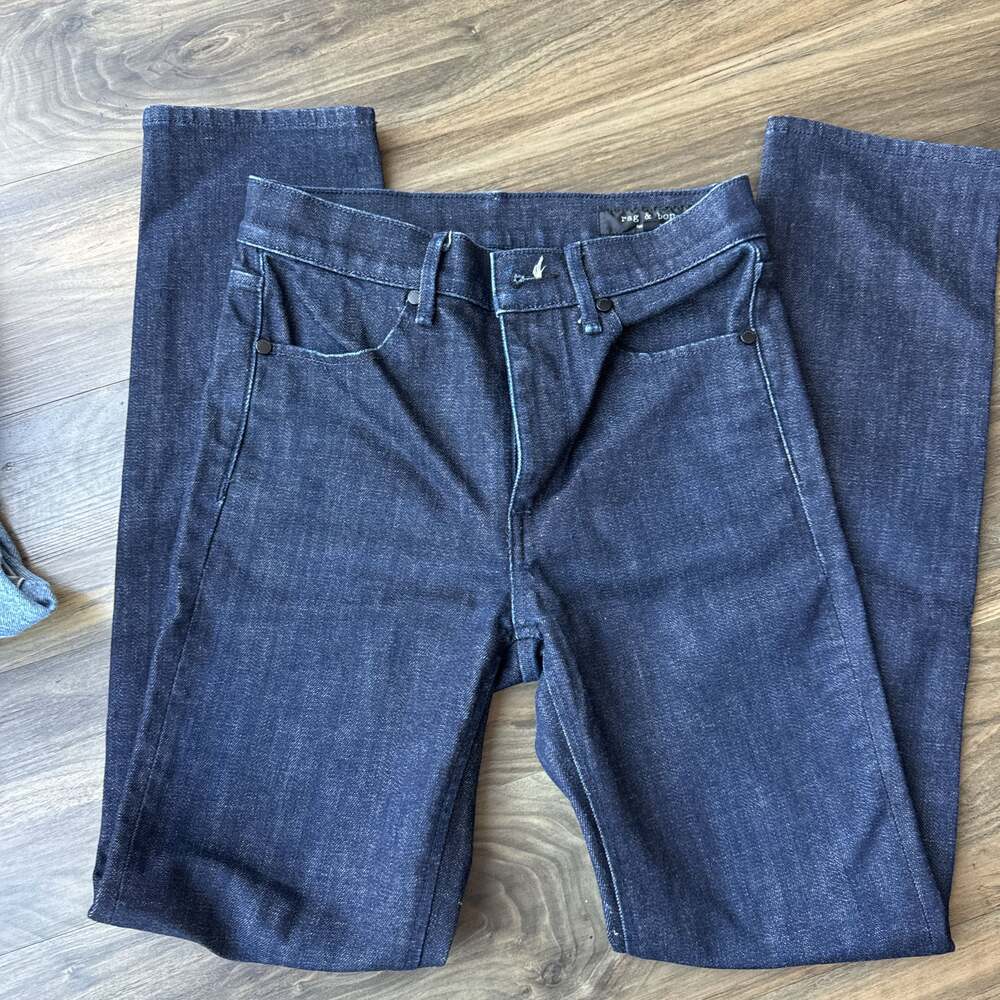 Rag & Bone Slim straight Leg Jeans in Indigo Dark Blue Wash